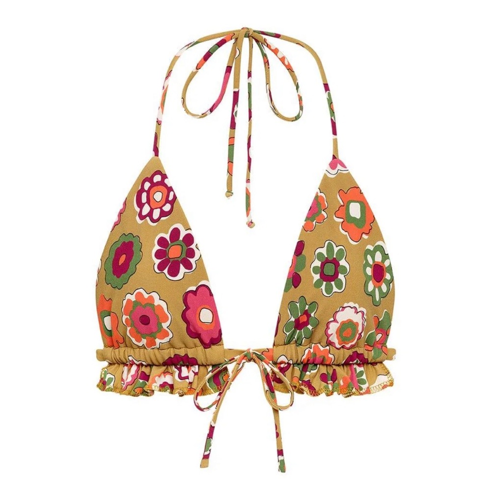 Montce Mazzy Floral Emma Ruffle Bikini Top